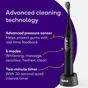 Burst Pro Sonic Toothbrush, Rechargeable Electric Toothbrush, Pressure Sensor, Black