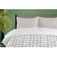 thumbnail image 4 of Ambesonne Antique Oriental Duvet Cover Sets, Folk Boho Symbols, 2-King, Orange Blue and Sea Green, 4 of 6