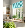 thumbnail image 3 of Turquoise Teal Valances for Windows Chevron Zig Zag Ripple Valance Rod Pocket Light Filtering Short Window Treatments Curtains for Kitchen Bathroom Living Room Bedroom, 1 Panel, 42 x 18 Inch, 3 of 7