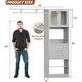 thumbnail image 3 of iSunirm 5FT Walk-in Closet System with Drawers & Doors, 60'' Wooden Wardrobe Closet with Hanging Rod, Heavy Duty Closet Organizer Garment Rack for Bedroom/Closet, 60"L x 80"H x 15"W, Gray, 3 of 7