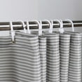 thumbnail image 5 of Mens Stall Shower Curtain for Bath Neutral Black and Grey Striped Pattern, Waterproof Polyester Fabric Cloth, 6 Hooks 36" W×72" H Inch, 5 of 6