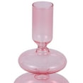 thumbnail image 4 of Mainstays Pink Translucent 5.75" Tall Glass Bubble Shaped Tabletop Taper Candle Holder, Small, 4 of 13