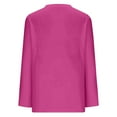 thumbnail image 5 of YUGYXL Long Length Sleeve Womens Tops V Neck Strappy Criss Cross Shirts Solid Color T-Shirt Casual Loose Fit Blouses Hot Pink XXXXXL, 5 of 5