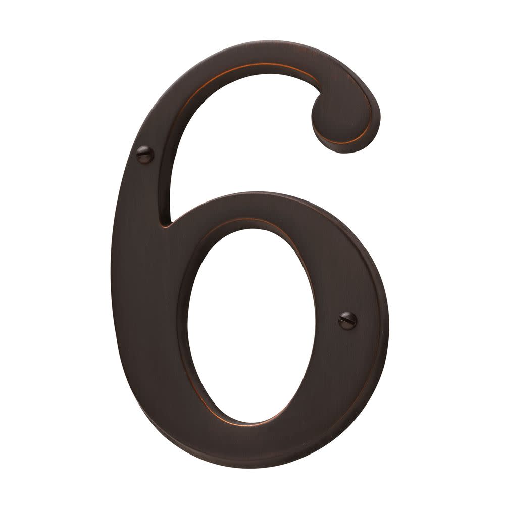 Baldwin 90676.112.CD Solid Brass House Number 6, Venetian Bronze