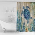 thumbnail image 5 of Beautiful Sea Turtles Shower Curtain Sets Bathroom, Classic Stylish Blue Ocean Waterproof Shower Curtain with Hooks, Sea Beach Theme Shower Curtain Fits Perfect to Every Bath Decor 72x84IN, 5 of 6