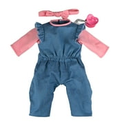 My Sweet Love 18-inch Nurturing Soft Baby Doll with Removable Denim Jumsuit, Doll with Removable Outfit, Cute Headband and Pretend Pacifier, Gray Eyes