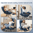 thumbnail image 7 of Big and Tall  Office Chair with Adjuatable Armrests and Headrest, Ergonomic High Back  Cross Legged Office  Chair ,Reclining  Office Chair With Footrest, Computer chair, Criss Cross Design,Blue, 7 of 7