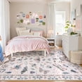 thumbnail image 3 of Moynesa Insect 5'x7' Area Rugs Washable Rug for Living Room Soft Natural Girls Bedroom Rug Bug Accent Carpet for Dining Room Nursery Office Stain Resistant Non Slip, Pink, 3 of 11