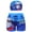 Blue, variant on Boys 2pcs Swim Trunks Cartoon Dinosaur Beach Boxers with Cap Swimsuit Set UPF 50+(Light Yellow,5-6 Years)