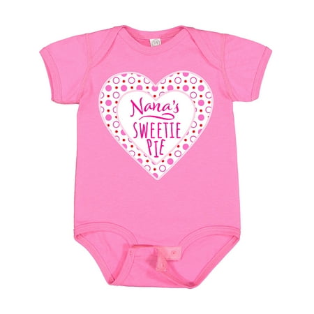 

Inktastic Nana s Sweetie Pie with Pink Hearts Gift Baby Boy or Baby Girl Bodysuit