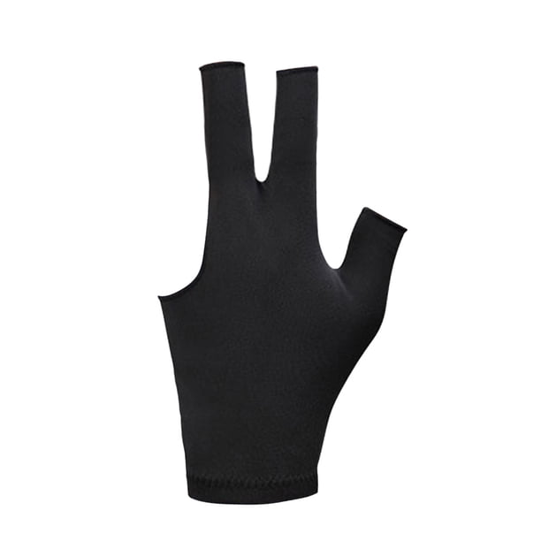 Guante de billar de tres dedos - Spandex, mano izquierda, punta abierta - para tacos de billar, agarre cómodo y precisión