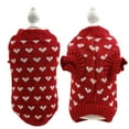 thumbnail image 4 of Dog Sweater, Red Heart Pattern Dog Sweater, Warm Knitted Dog Pullover with Love Design, Cute Pet Clothes for Small Medium Dogs, Cold Weather Apparel, 4 of 9