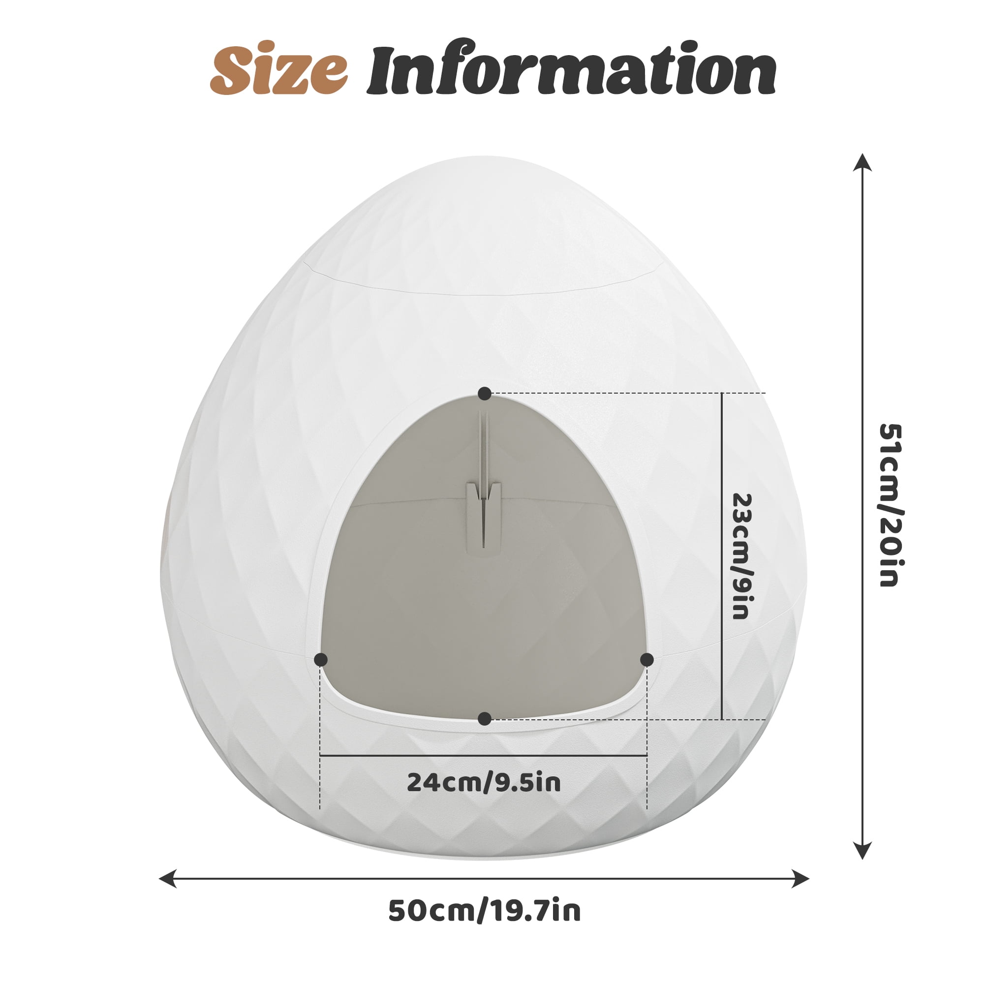 LHBcraft Cat Litter Box Enclosure, Resin Egg-Shaped Hidden Litter Box Furniture with Removable Planter Top, Multi-Functional & Easy to Clean for Living Room Indoor, White