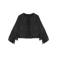 thumbnail image 5 of YiZYiF Girls Boys Western Cowboy Cowgirl Costume Long Sleeve Fringe Jacket Tops Kids Halloween Party Black 14, 5 of 7