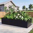 thumbnail image 2 of Outdoor Garden Bed Planter Box – Snap-On Assembly, Open Bottom, Drainage – Rounded Corners – Sturdy Metal Raised Vegetable Flower Container for Patio,Yard, 2 of 6