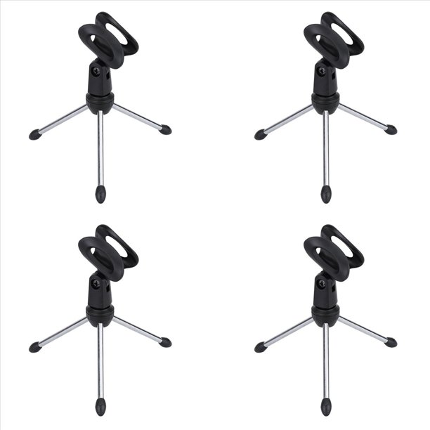 4X Tripode Ajustable del Angulo Portatil Plegable Desmontable Soporte Sostenedor Apoyo de Microfono de Escritorio Mesa