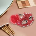 thumbnail image 4 of Unique Bargains 1 Pc Princess Feather Half Face Party Mask for Masquerade Party Red, 4 of 5
