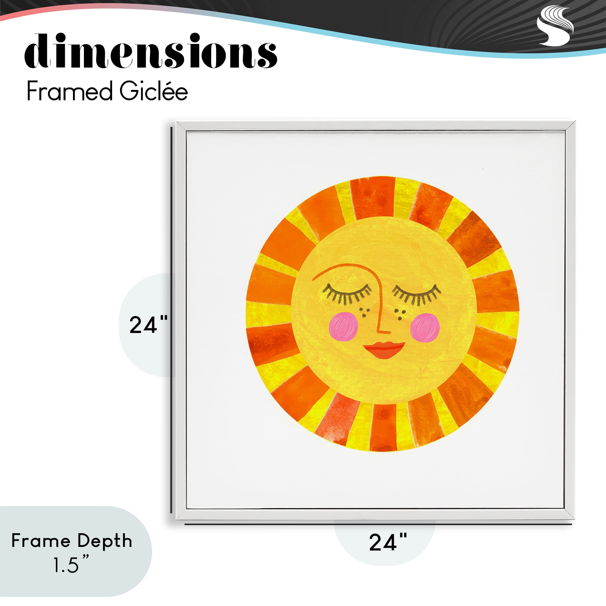 Stupell Industries Simple Warm Sunshine White Framed Giclee Art, design by Katherine Herrell Studio