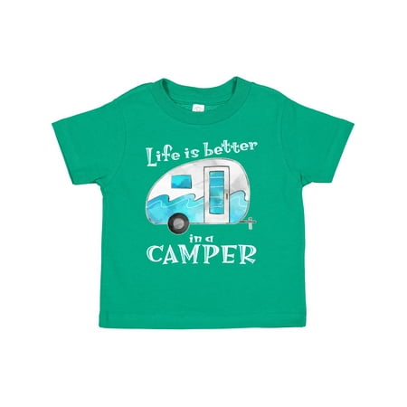 

Inktastic Life is Better in a Camper Blue Gift Toddler Boy or Toddler Girl T-Shirt