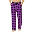 thumbnail image 2 of Dwelliawo Pajama Pants Men Christmas Thanksgiving Pajamas Plaid Comfy Lounge Flannel Pj Pants Cute Cotton Drawstring Sleep Pj Bottoms Purple XL, 2 of 5