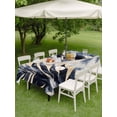 thumbnail image 5 of 60x84 Inch Outdoor Tablecloth with Umbrella Hole Zipper Rectangle Navy Blue Botanical Rectangular Tablecloths Outside Waterproof Vintage Tropical Palm Leaves Patio Table Cloth Cover for Picnic Party, 5 of 8