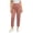 Pink, variant on Maplenight Womens Cropped Yoga Pants with Pockets Elastic High Waisted Workout Pants Side Slit Casual Athletic Running Leggings