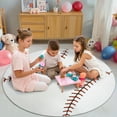 thumbnail image 3 of ZENELESS Kids Baseball Area Rug,Print Children Circle Carpet,Non Slip Soft Playmat Rug for Playroom Children Toddlers Bedroom(47" Diameter Round), 3 of 9