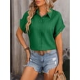 thumbnail image 6 of Spring And Summer New Style Women's Dropped Shoulder Loose Short-sleeved Casual Shirt For Women, 6 of 6