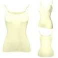 thumbnail image 5 of Dwellite Women's Shelf Bra Camisole Tops Adjustable Spaghetti Strap Cami Tank Solid Color Casual Undershirts Khaki 5XL, 5 of 6