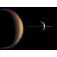 thumbnail image 2 of Artists concept of Saturn and its moon Titan Poster Print, 2 of 2