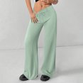 thumbnail image 2 of Women's High Waisted Wide Leg Sweatpants Casual Jogger Pants for Relaxed and Sporty Everyday Use,Mint Green,L, 2 of 6