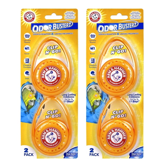 Paquete desodorante Arm & Hammer Odor Busterz Clip N Go x4