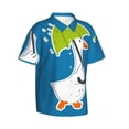 thumbnail image 2 of Bixox Men's Hawaiian Shirts Men's Goose Holding an Umbrella Print Short-Sleeve Shirt-Small, 2 of 8
