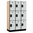 thumbnail image 3 of 15" Wide Triple Tier Designer Wood Locker - 3 Wide - 6 Feet High - 18 Inches Deep - Gray, 3 of 4