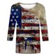 thumbnail image 4 of ICHUANYI Clearance Women's Fashion Short Sleeve Retro Round Neck Printed Loose Tops Blouse Three Quarter Sleeve(Khaki, M) ICHUANYI WER2023081206572, 4 of 4