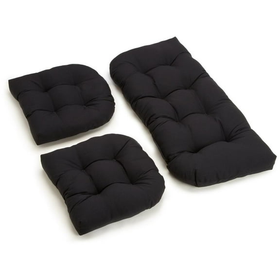 U-Shaped Twill Tufted Settee Cushion Set (Set of 3)