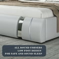 thumbnail image 4 of Allewie Full Size Deluxe Upholstered Modern Platform Bed with Iron Pieces Decor and Adjustable Headboard, White, 4 of 7