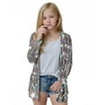thumbnail image 5 of Girls Lightweight Cardigan Soft Long Sleeve Plain Open Front Blouse with Pockets Kids School Casual Elegant Cute Tops Clothes Gray A 7-8 Years, 5 of 7