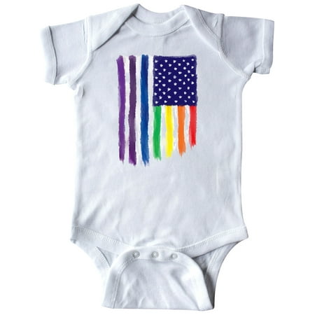 

Inktastic Painted American Rainbow Flag Gift Baby Boy or Baby Girl Bodysuit