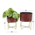 thumbnail image 3 of CosmoLiving by Cosmopolitan 15", 12"H Red Metal Planter (2 Count), 3 of 9