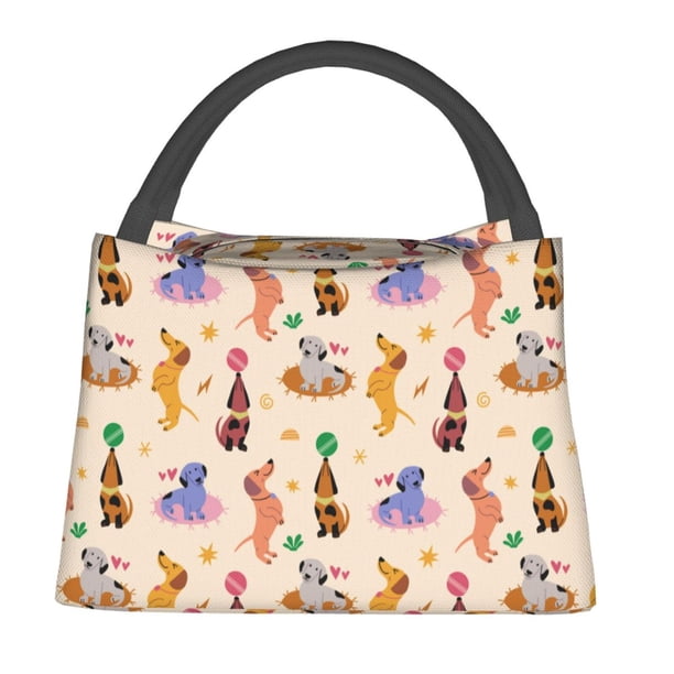 Balery Dogs In Different Poses Bolsa de Aislamiento Portátil – Bolsa de Almuerzo con Forro de Aluminio Mejorado, Funda Impermeable y Fácil de Limpiar para Picnic y Caja de Almuerzo