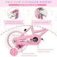 thumbnail image 4 of XJD Girls Bike for Toddlers 3-9 Years Old Kids, 14 Inch Kids Bike with Training Wheels, Streamers, Basket and Doll Seat, Children Bicycles with Handbrake, 4 of 16