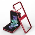 thumbnail image 1 of SaniMore for Samsung Galaxy Z Flip 4 Electroplating Folding Case, Rugged PC High Transparent [Not Yellowing Technology] Full Body Protective Case for Samsung Z Flip 4 Women Men, Red, 1 of 8