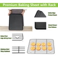 thumbnail image 4 of Nonstick Baking Sheet with Rack Set x x Cookie Sheet Baking Pan with Cooling Rack for Oven Commercial Grade & Easy to Clean, 4 of 7