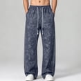 thumbnail image 7 of Kaemgyyd Big and Tall Men's Baggy Wide Leg Sweatpants Side Striped Pants with Drawstring Waist Trousers Streetwear Travel Clothes（Blue,4X-Large）, 7 of 7