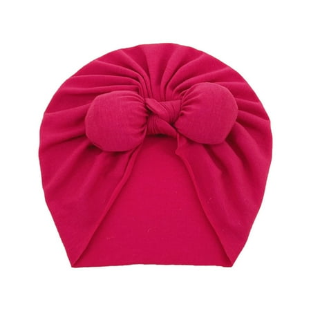 

Hat For Kids Toddler Baby Boys Girls Solid Knitted Cap Beanie Bowknot Elastics Turban Hat