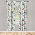 thumbnail image 4 of Ambesonne Party Window Curtains, Man With Masquerade Motifs, Each 28" W x 84" L, Earth Yellow Sea Blue, 4 of 4