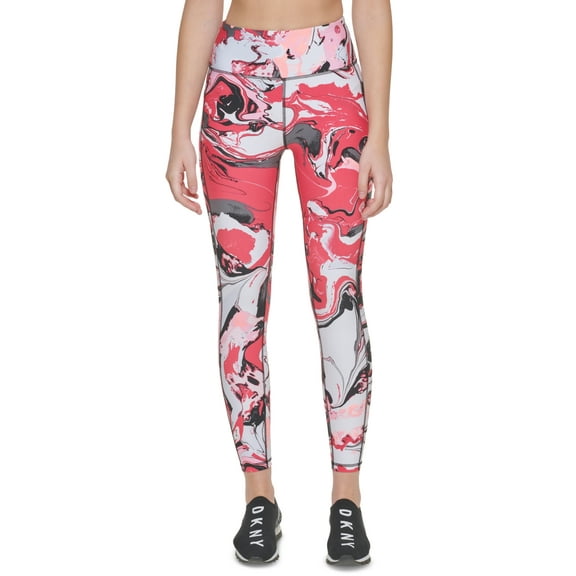 DKNY Women's Printed High Waist 7/8 Leggings Pink Size X-Small