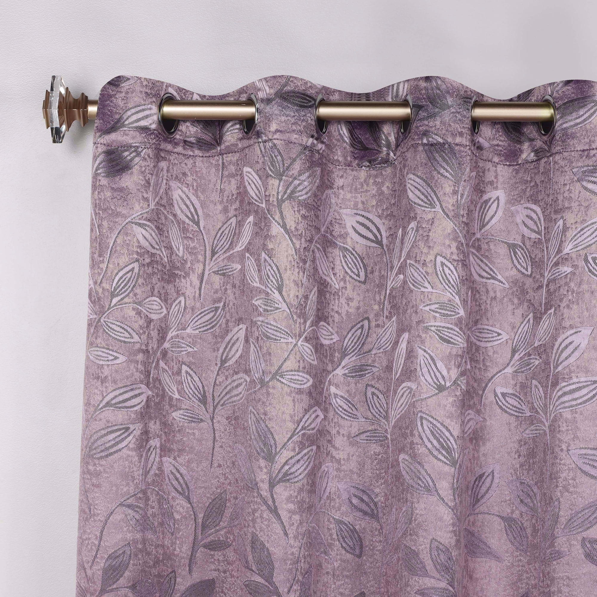 Superior Blackout Leaves Curtains Set of 2, Light Filtering Grommet Curtain Panel Set, Wisteria, 70"W x 96"L