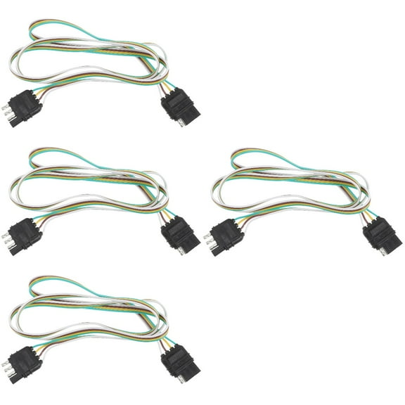 Masteelf 4pcs Trailer Wiring Kit Trailer Light Plug 4 Pin Connector Universal 4 Way Wire Harness for Trailer Lights